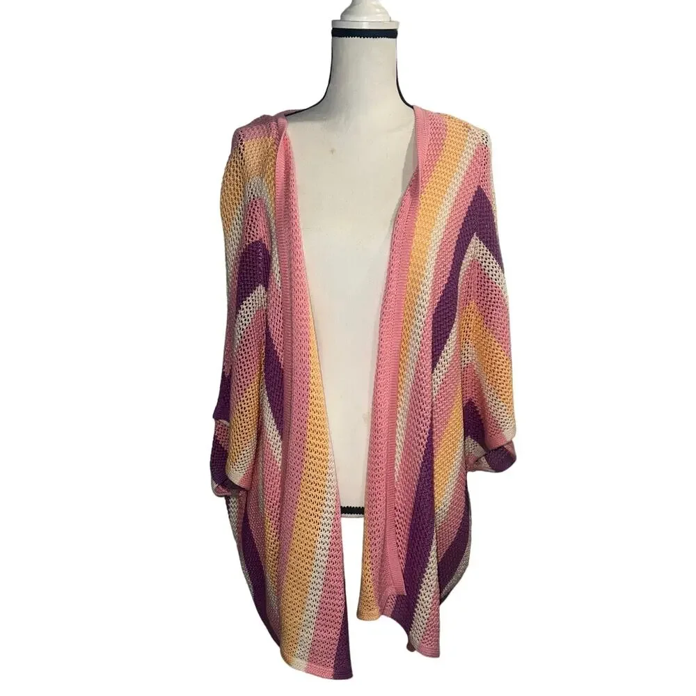 Colorful Pastel Jessica Simpson Cordelia Pointelle Kimono Multicolor Size Small